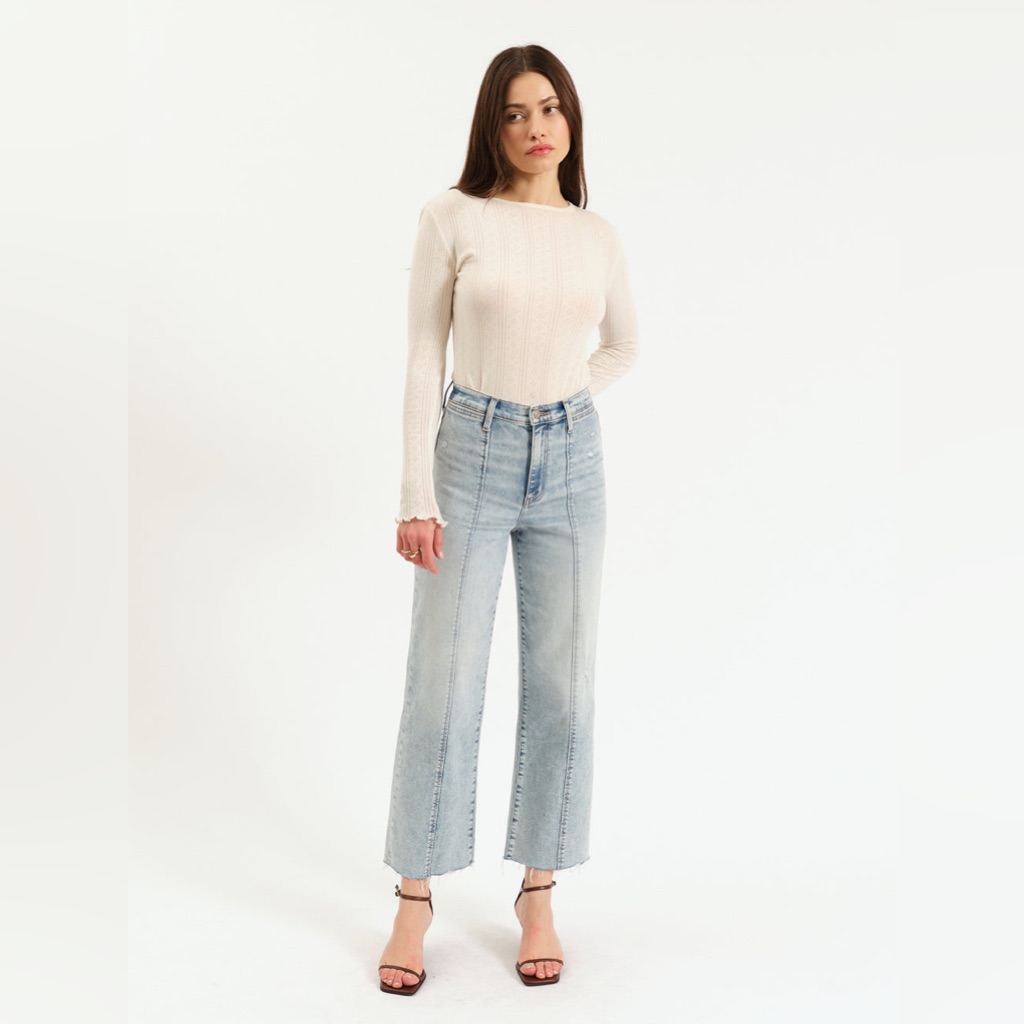 Nwt Daze Denim Pleaser High Rise Wide Ankle Jeans In Cupid